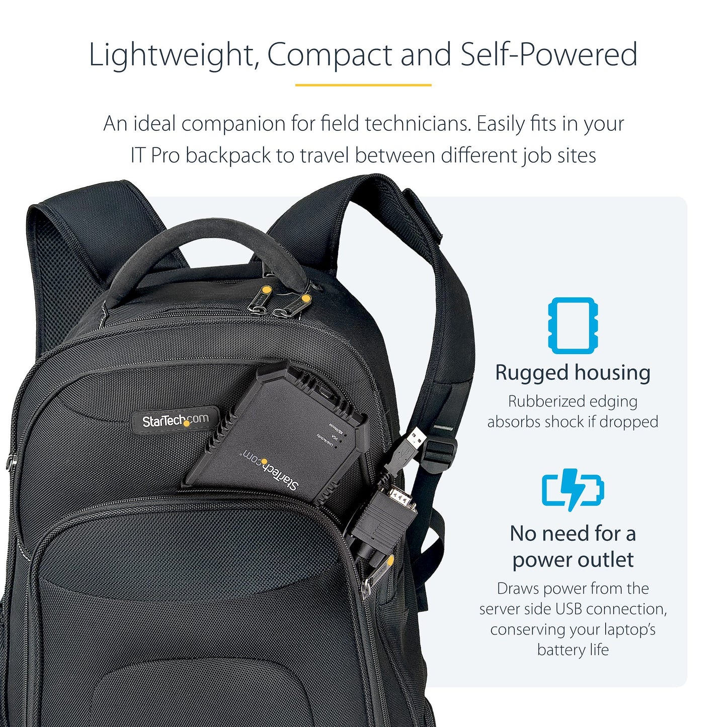 Laptop-to-Server KVM Console with Rugged Housing - TAA