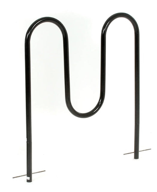 Global Industrial™ Wave Bike Rack, 5-Bike Capacity, Below Ground Mount, Black