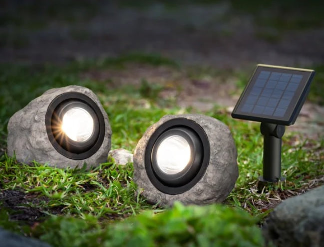 KODA Solar LED Rock Spotlights, 2-pack