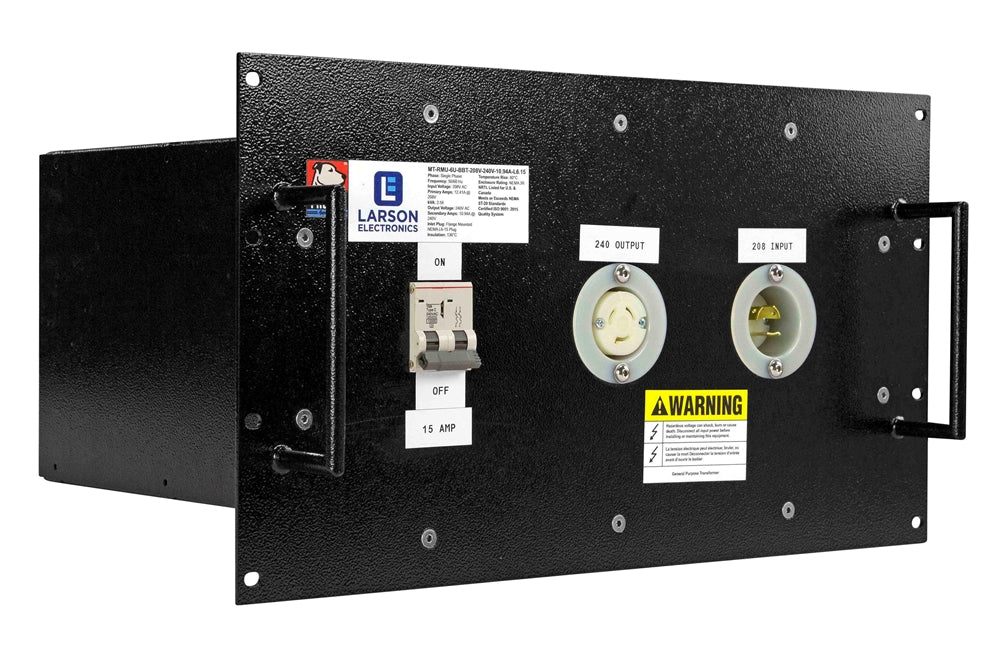 1 Phase Buck & Boost Step-Up Rack Mounted Transformer - 208V Primary - 240V Secondary - 20 Amps - 50/60Hz - Flange Mounted Plug/Receptacle