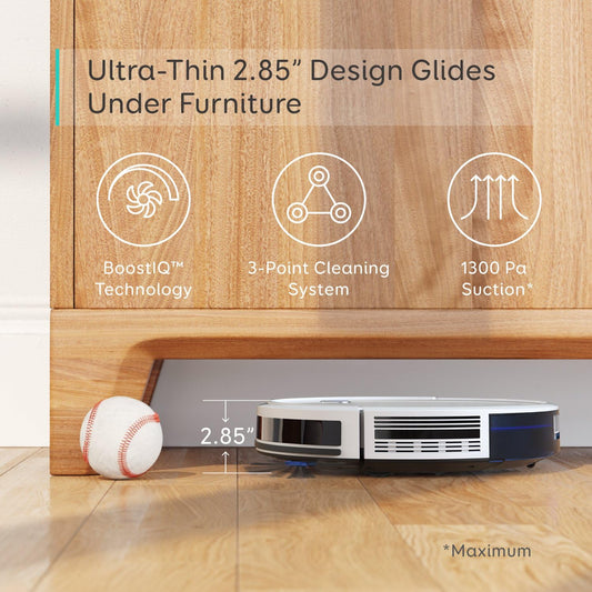 Eufy BoostIQ RoboVac 11S (Slim), Robot Vacuum Cleaner, Super-Thin,Powerful Suction, Quiet, Self-Charging Robotic Vacuum Cleaner, Cleans Hard Floors to Medium-Pile Carpets - PuriLite