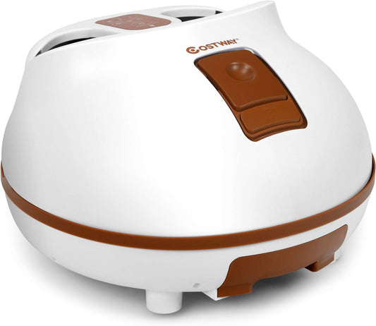 COSTWAY Steam Foot Spa Bath Massager, Foot Sauna Care, No Water Pouring, with Electric Massage Rollers, 3 Level Fast Heating, and Timer Setting