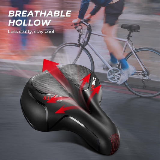 Bike Seat, Comfortable Bicycle Seat Cushion for Men Women, Waterproof Soft Gel Bike Saddle with Ergonomic Zone Concept, Fit for BMX, MTB & Road Bike