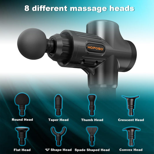 Massage Gun Powerful Portable Sports Massage Gun with 30 Speeds 8 Massage Heads, High Speed Quiet Motor Massage Gun, LCD Screen, Carry Case, Gift for Men Women - PuriLite