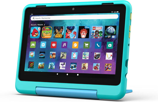 New Amazon Fire HD 8 Kids Pro tablet, ages 6-12 | 3GB memory, 8" HD screen, slim case for older kids, ad-free content, parental controls, 13-hr battery, 32GB, Hello Teal, (2024 release)
