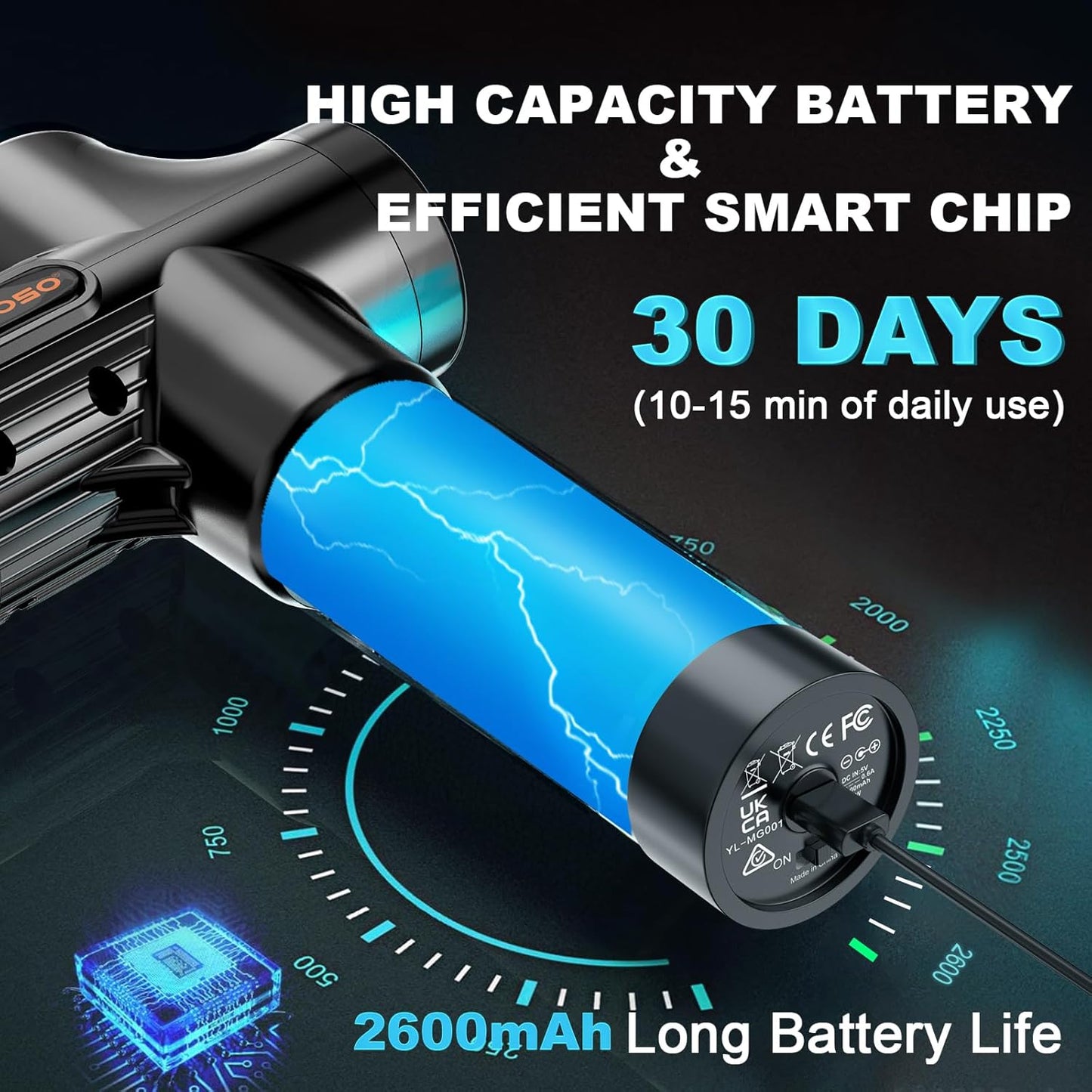 Massage Gun Powerful Portable Sports Massage Gun with 30 Speeds 8 Massage Heads, High Speed Quiet Motor Massage Gun, LCD Screen, Carry Case, Gift for Men Women