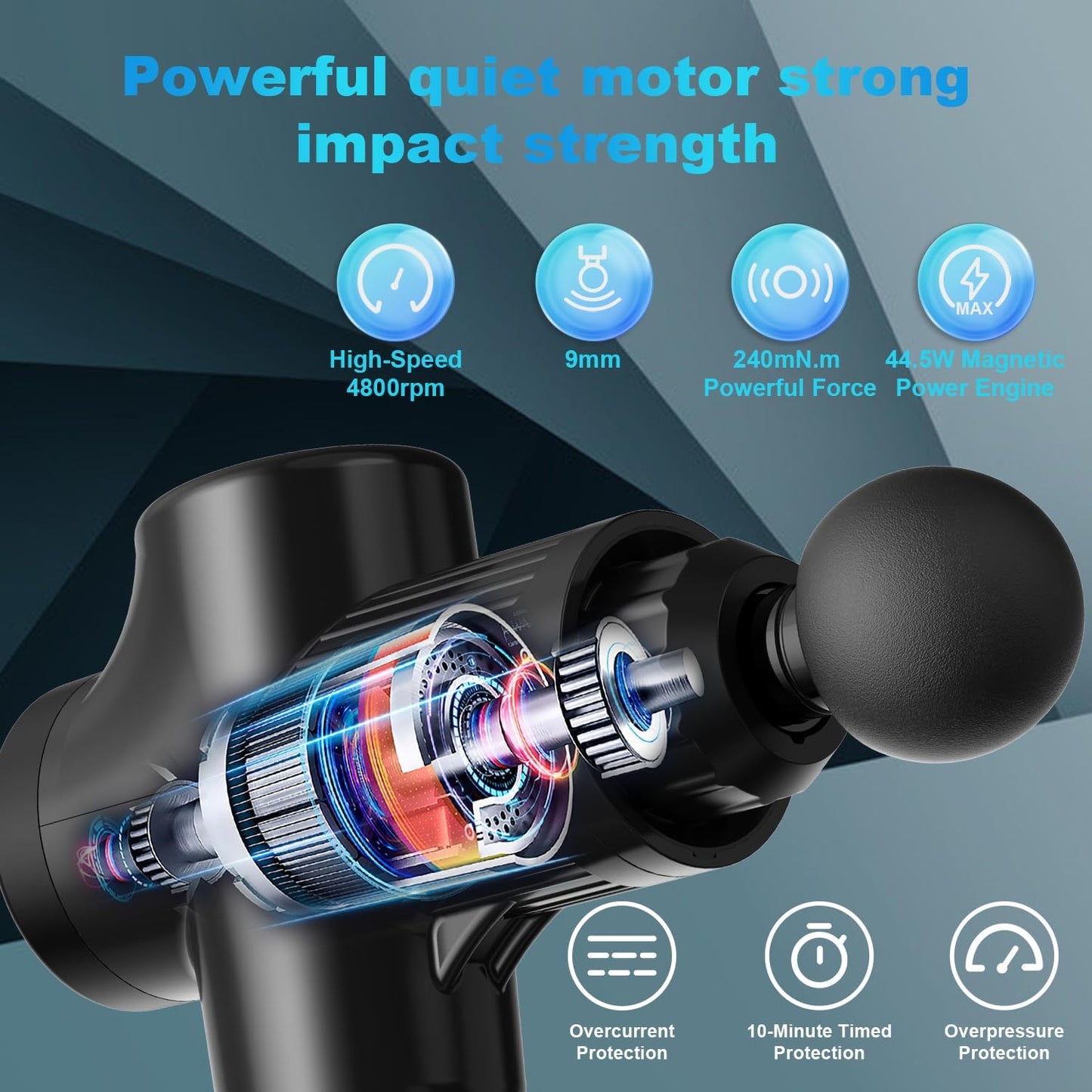 Massage Gun Powerful Portable Sports Massage Gun with 30 Speeds 8 Massage Heads, High Speed Quiet Motor Massage Gun, LCD Screen, Carry Case, Gift for Men Women