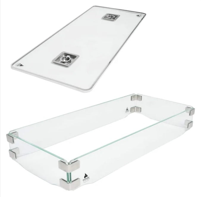 Outland Fire Table Wind Guard 2-pc. Accessory Set