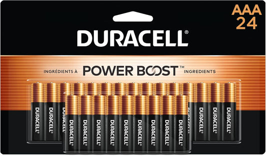 Duracell Coppertop AAA Batteries, 24 Count Pack Triple a Battery with Long-lasting Power, Alkaline AAA Battery for Household and Office Devices. Packaging may vary