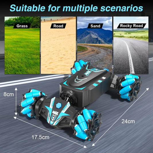 Hand Controlled Gesture RC Stunt Car – 4WD Remote Control Spray Car – 360° Double-Sided Rotation – Lights Music Off-Road Vehicle - PuriLite