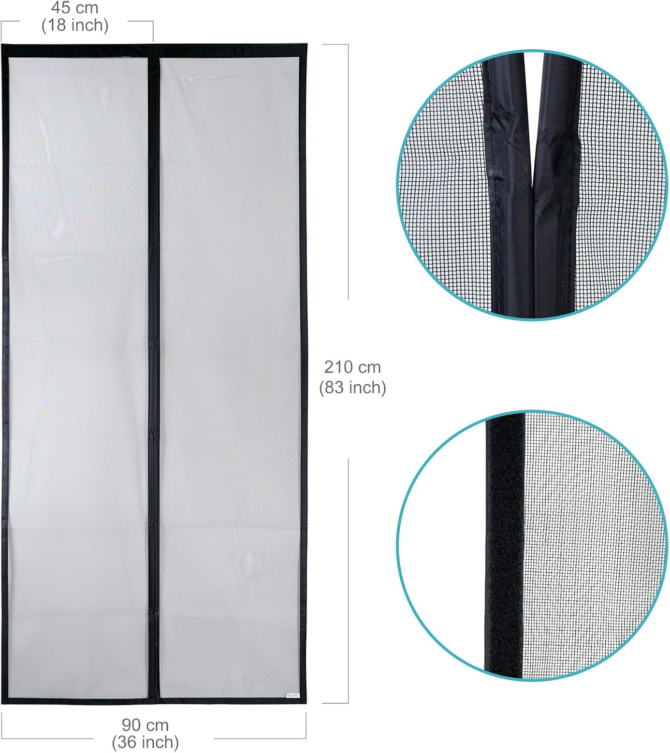 Apalus VP Magnetic Screen Door Deluxe Version Heavy Duty Mesh Curtain, Strong Magnets,Top-to-Bottom Seal Snaps Shuts Automatically(36x38 inch )
