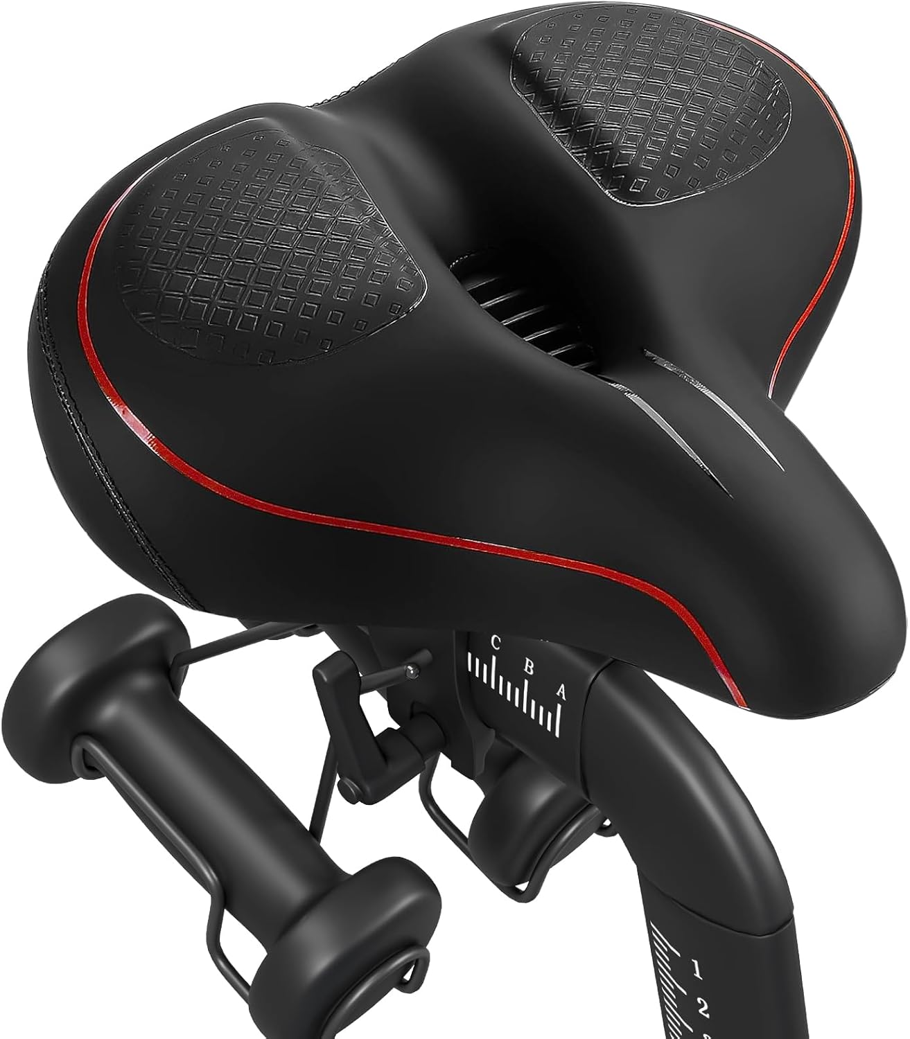 TONBUX Oversized Bike Seat for Men Women Comfort,Wide Bike Seat Cushion Replacement, Breathable Corfortable Bicycle Seat Saddle Compatible with Peloton/Exercise/Stationary/Electric/Cruiser Bikes