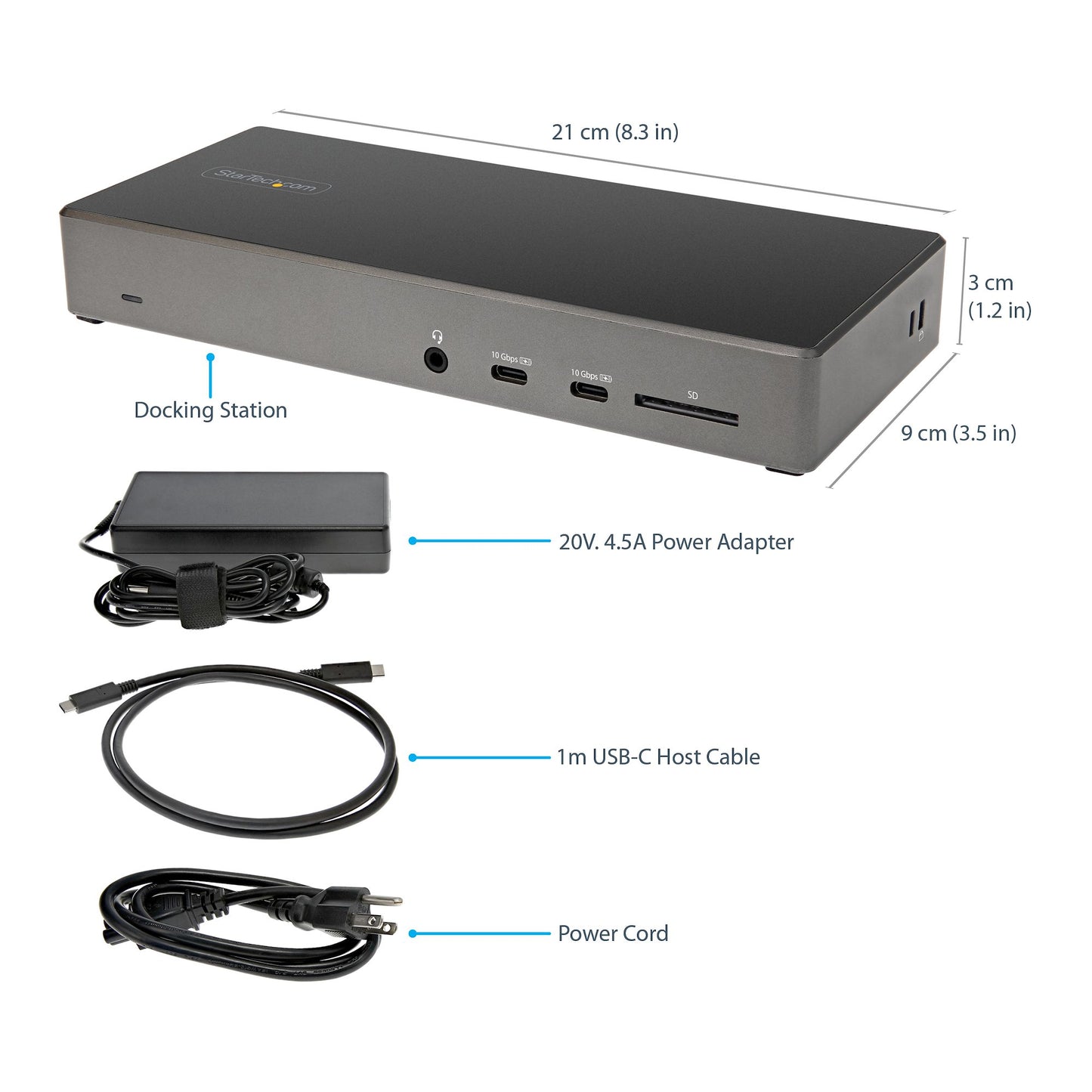 USB C Dock - Triple 4K Monitor USB Type-C Docking Station - 100W Power Delivery - DP 1.4 Alt Mode & DSC, 2x DisplayPort 1.4/HDMI 2.0 - 6xUSB (2x 10Gbps), SD - Windows/Chrome