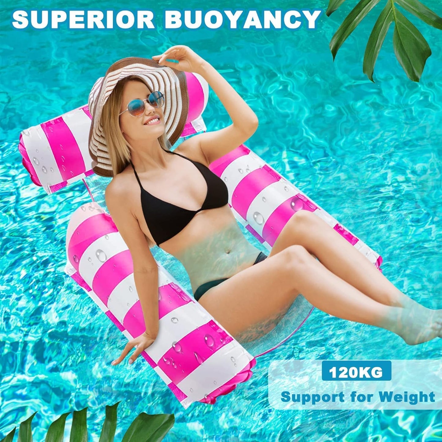 3 Pack 300 LB Water Floaties,Inflatable Pool Float Chair for Adults Swim Floating Party Vacation Fun and Rest