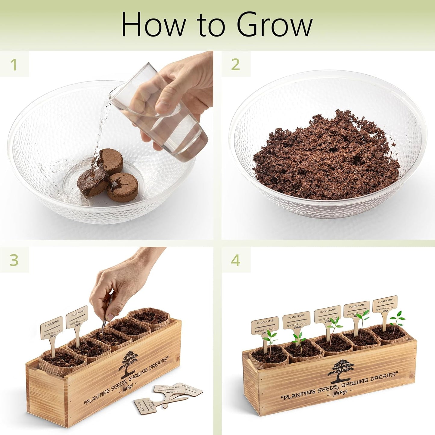 Avergo Bonsai Tree Kit – 5X Unique Japanese Bonzai Trees | Complete Indoor Bonsai Starter Kit for Growing Bonsai Plants with Tools & Planters – Gardening Gifts for Women & Men