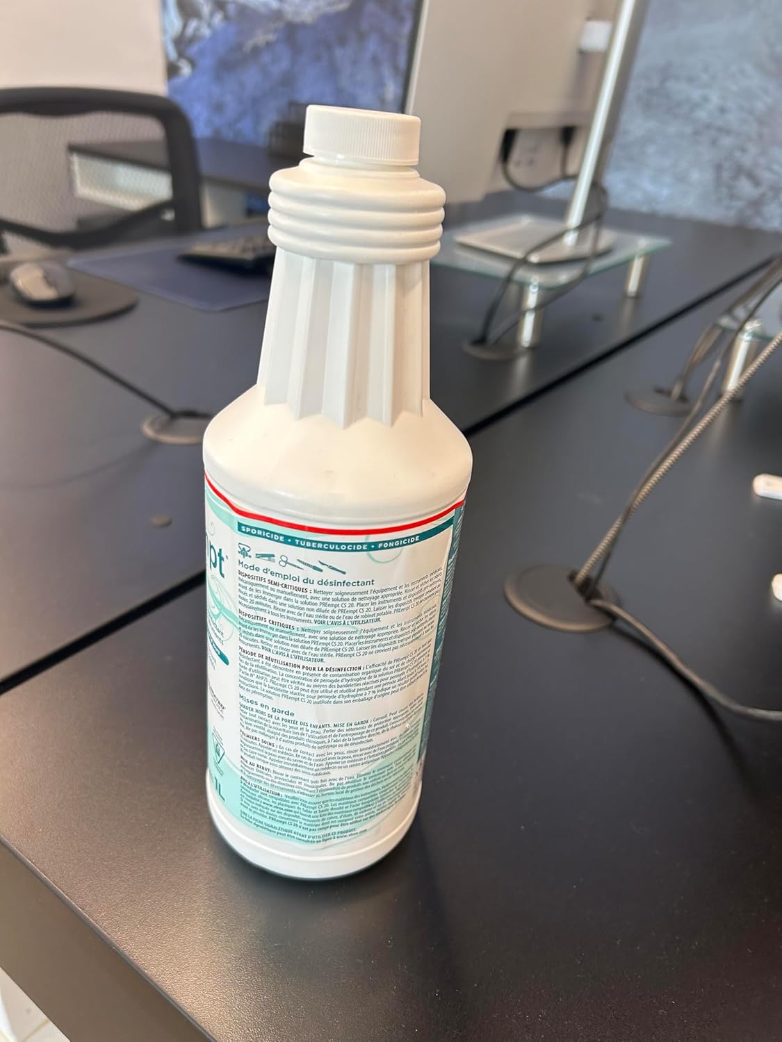 PREempt CS20 Sterilant and High-Level Disinfectant for Reusable Spa, Salon and Nail Tools and Implements (1 Liter)