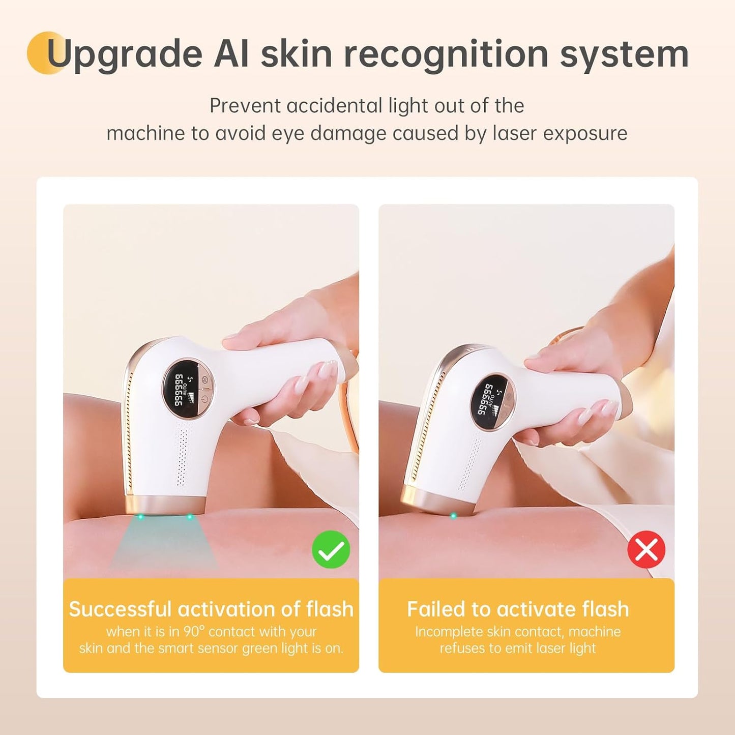Finequin IPL Hair Removal Device, At-Home Red-light Epilator for Long-Lasting Hair Removal with Nearly Painless Treatment, Facial, Bikini & Whole Body Use