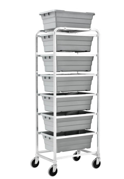 Global Industrial™ NSF Aluminum Lug Cart 26"L x 19"W x 70"H, 6 Tote Capacity, Unassembled