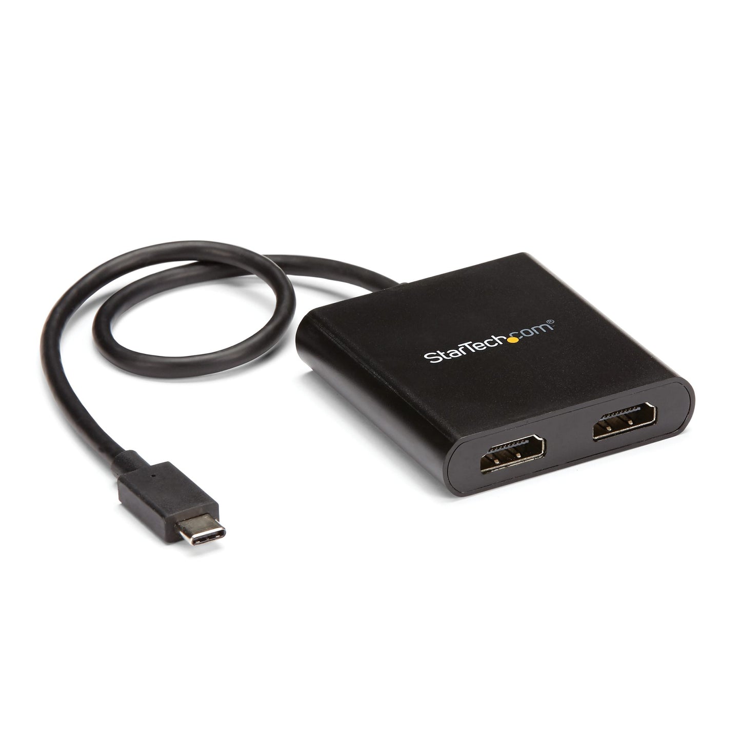 USB-C to Dual HDMI Adapter, USB Type-C Multi-Monitor MST Hub, Dual 4K 30Hz HDMI Laptop Display Extender / Splitter, HDR, Extra-Long Built-In Cable - Windows Only