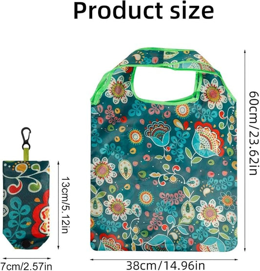 10 Pack Reusable Grocery Bags, Large 50LBS Foldable Reusable Grocery Nylon Shopping Tote Bags, Machine Washable Durable (Nylon colourful) - PuriLite