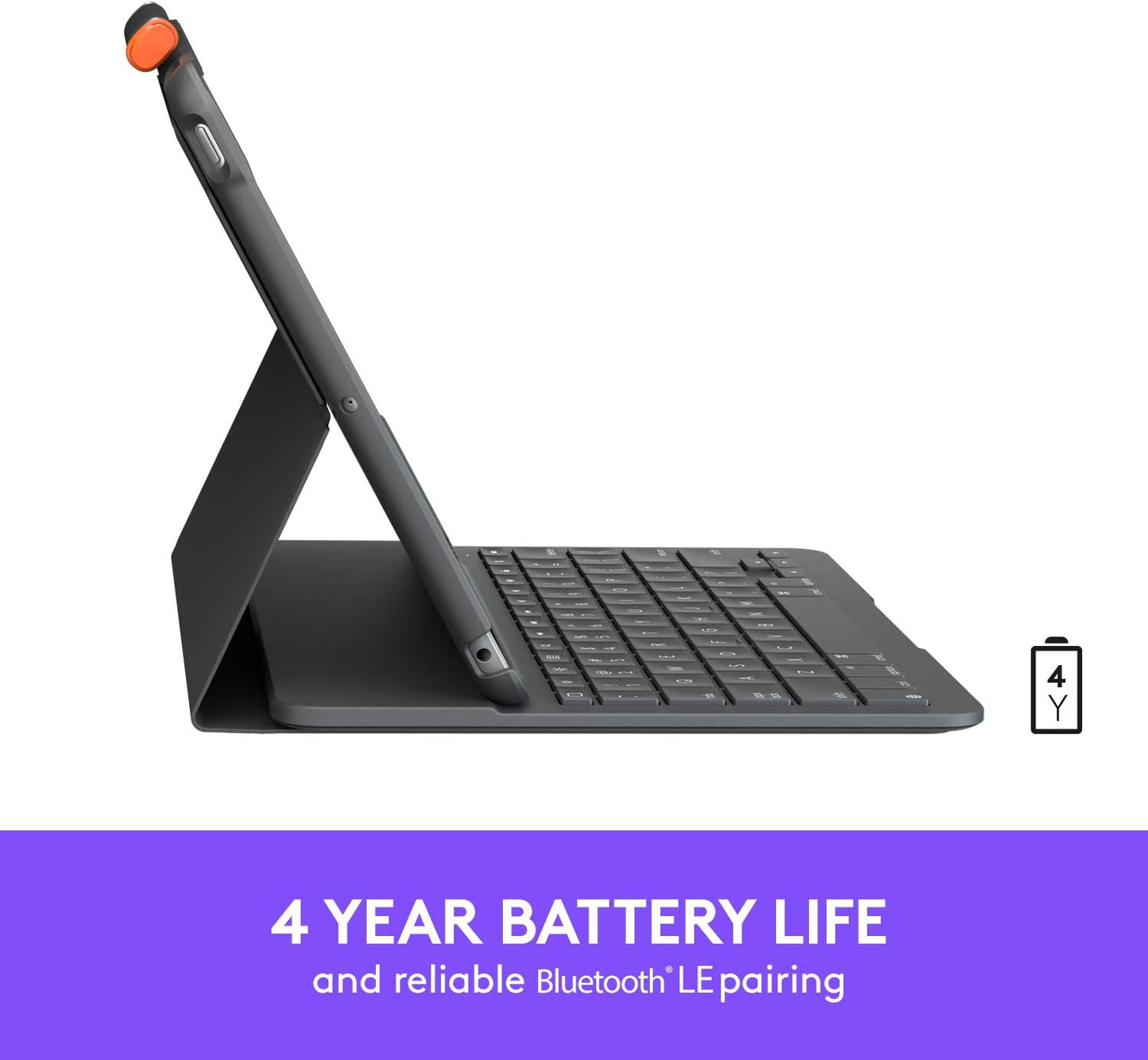 Logitech iPad (7th,8th and 9th generation) Keyboard Case | Slim Folio with Integrated Wireless Keyboard (Graphite)
