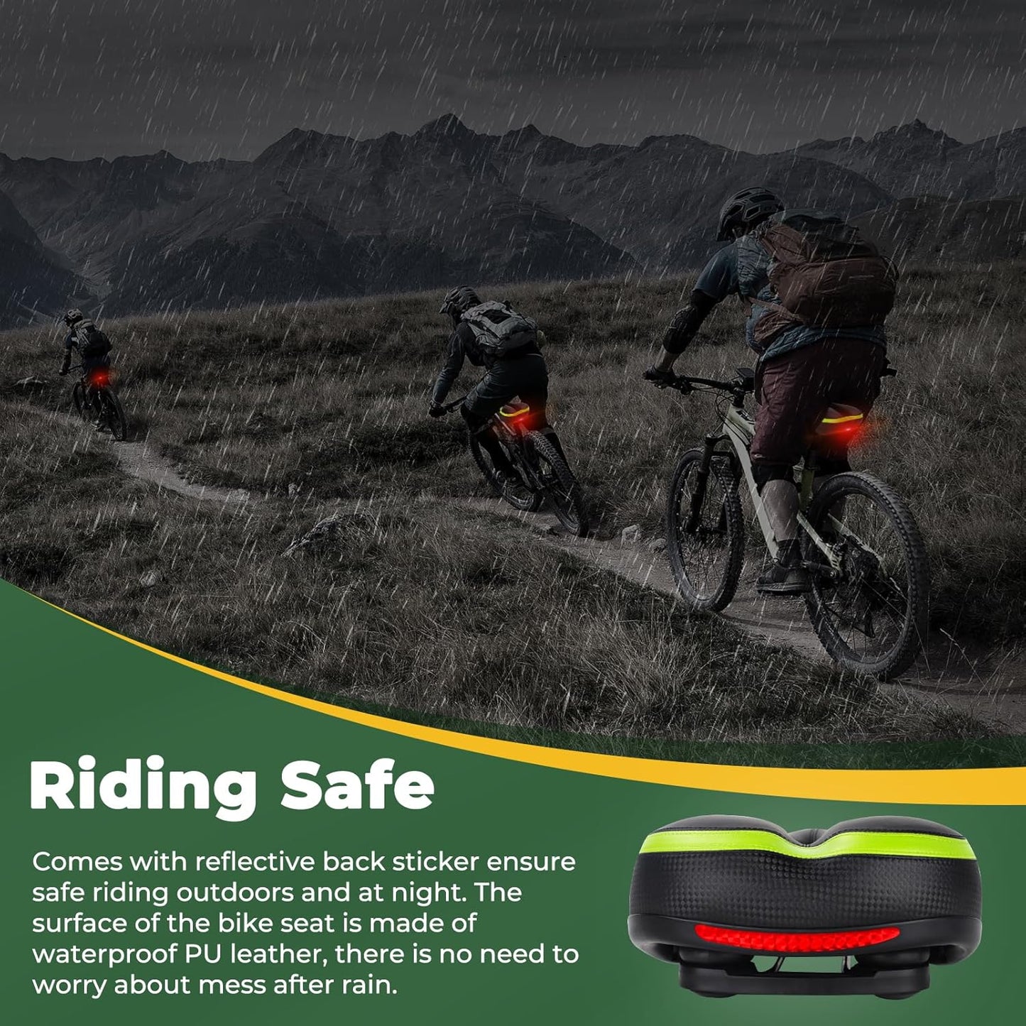 TONBUX Most Comfortable Bike Seat, Cushioned Bicycle Seat for Men Women with Dual Shock Absorbing Ball, Wide Comfort Bike Saddle