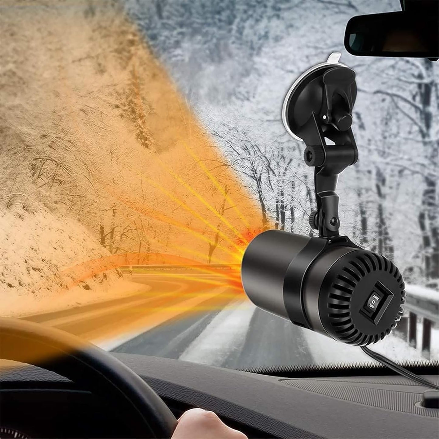 Car Heater, 12V 150W Car Heater That Plugs into Cigarette Lighter, 2 in 1 Defroster Defogger Fast Heating, Car Amplifier Cooling Fans Automotive Replacement Heater for All Cars (Black) - PuriLite