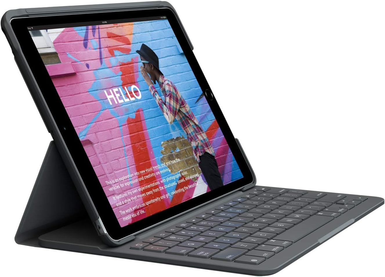Logitech iPad (7th,8th and 9th generation) Keyboard Case | Slim Folio with Integrated Wireless Keyboard (Graphite)