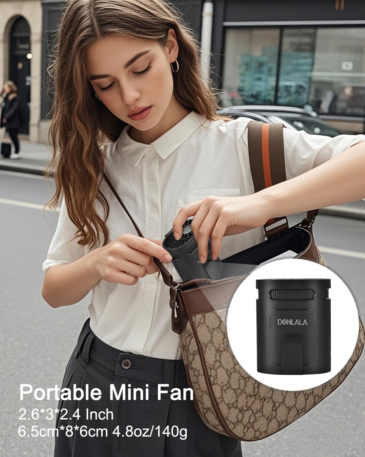 2025 Rechargeable Portable Waist Fan, 4-Speed Hands-Free Clip-On Belt Fan, 13000RPM Strong Airflow, Lightweight for Women, Kids, and Workers – 2.5-8H Runtime for Outdoor, Camping, and Jobsite Use