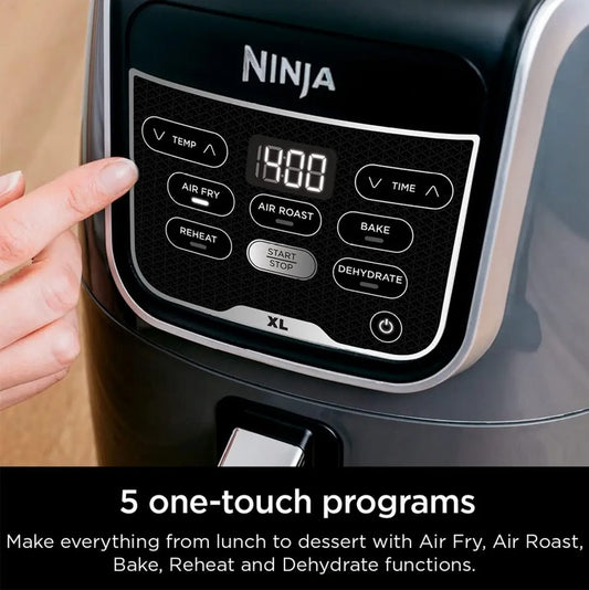 Ninja Air Fryer XL 5.5 Quart Black/Silver (AF150WMC) - PuriLite