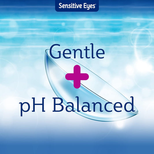 Bausch + Lomb Sensitive Eyes Saline Solution, Gentle Daily Rinse for Soft & Gas Permeable Contact Lenses, with Potassium, 12 Fl Oz (Pack of 2) - PuriLite