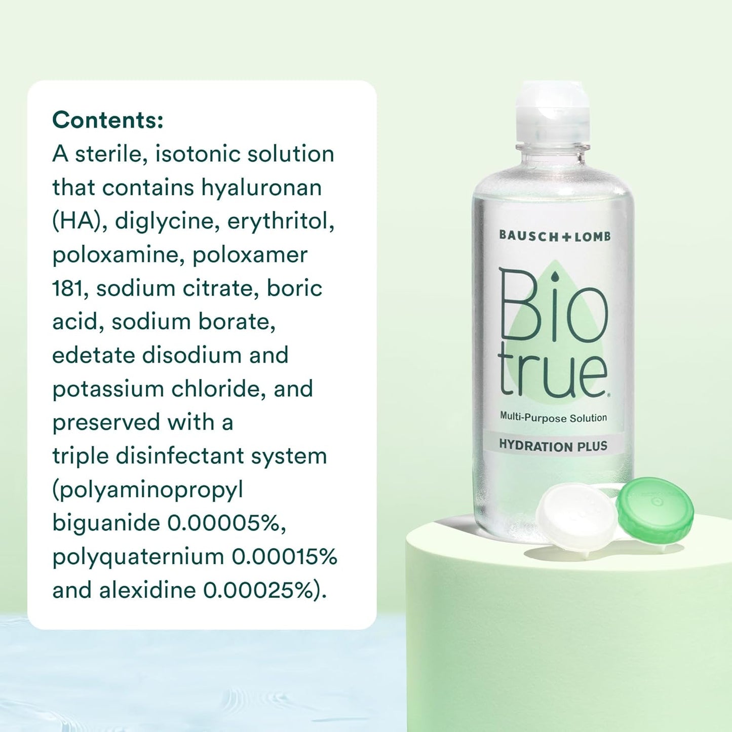 Biotrue Hydration Plus Contact Lens Solution, Multi-Purpose Solution for Soft Contact Lenses, Lens Case Included, 10 FL OZ (Pack of 2)