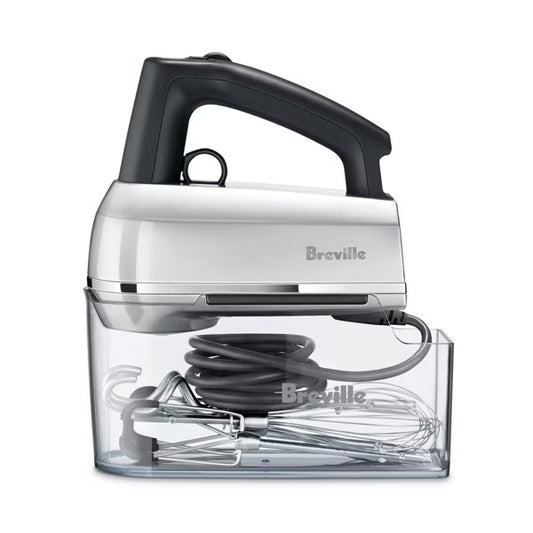 Breville Handy Mix Scraper 9-Speed Hand Mixer silver: Stainless Steel, Dishwasher-Safe, Break-Resistant, Handheld Mixer - PuriLite