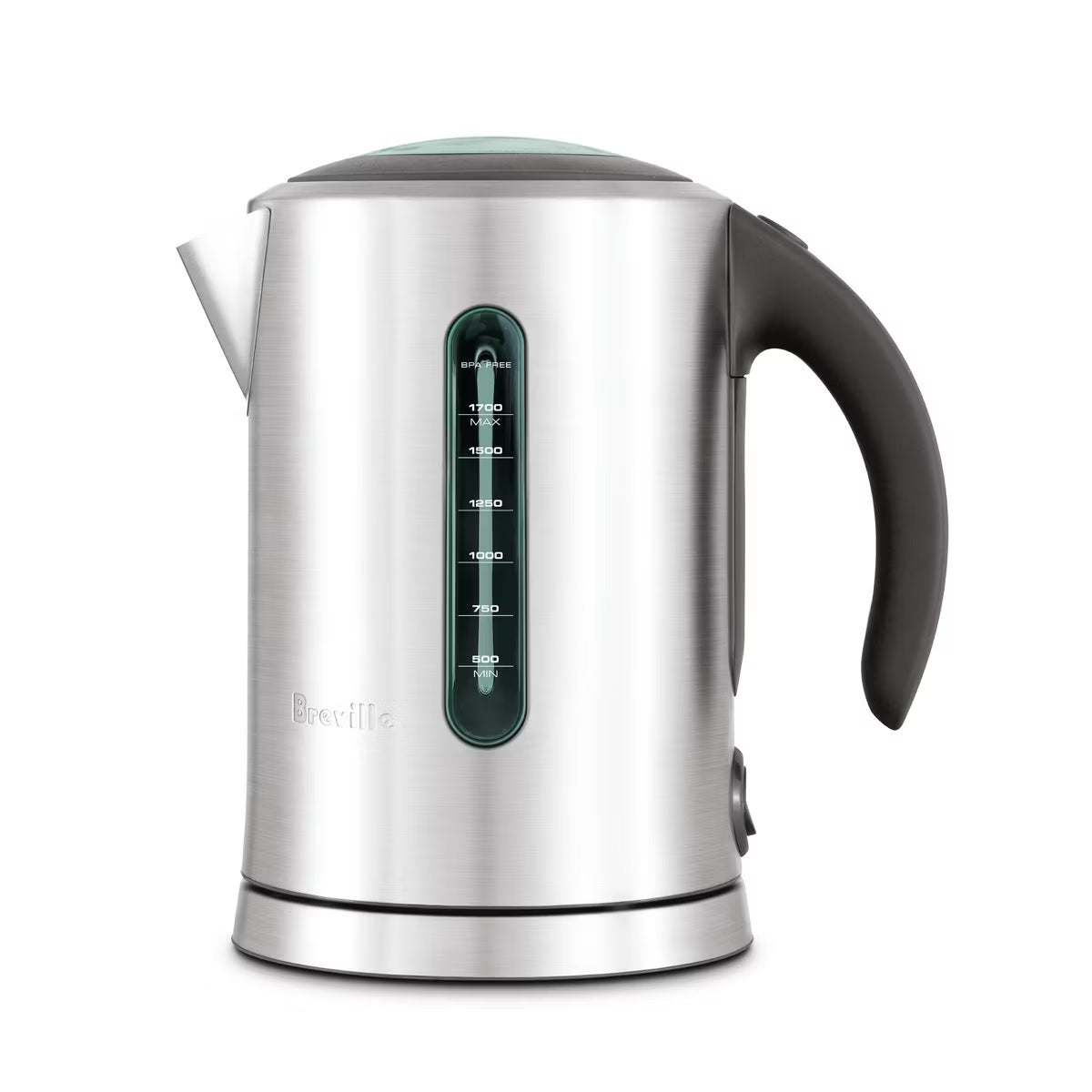 Breville 57oz Soft Top Pure Kettle Brushed Stainless Steel: Electric Water Boiler, BPA-Free, Automatic Shut-Off, 1.7L Capacity