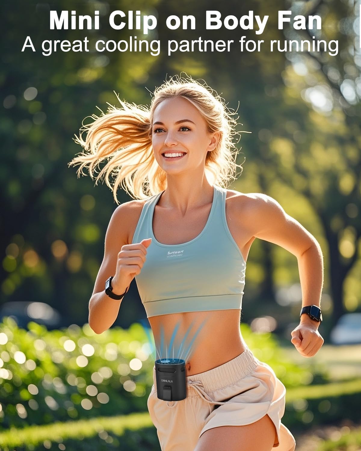 2025 Rechargeable Portable Waist Fan, 4-Speed Hands-Free Clip-On Belt Fan, 13000RPM Strong Airflow, Lightweight for Women, Kids, and Workers – 2.5-8H Runtime for Outdoor, Camping, and Jobsite Use