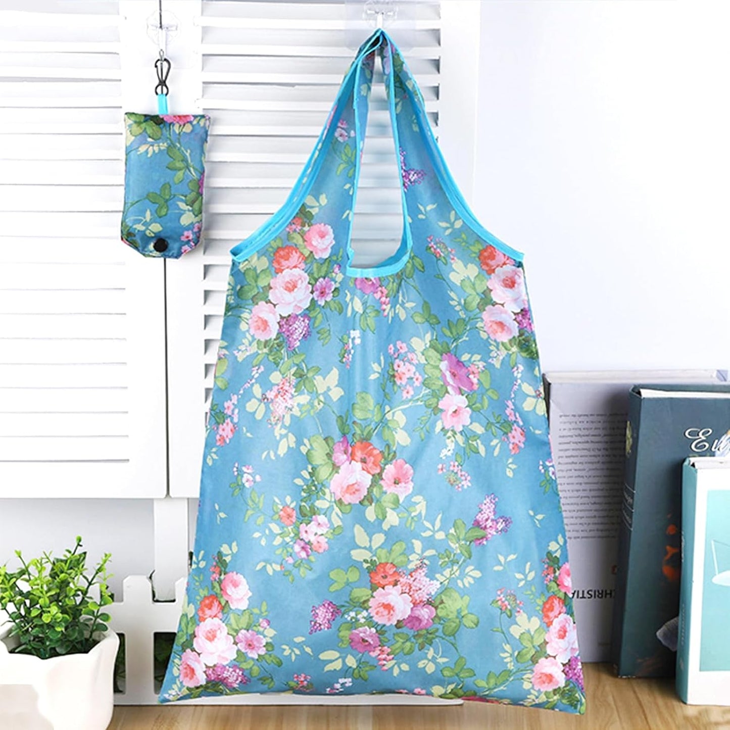 Voittozege 35 Pack Reusable Floral Grocery Bags Foldable Grocery Bags Reusable Shopping Bags Waterproof Reusable Grocery Bags Packable Shopping Bags Machine Washable Bags for Shopping