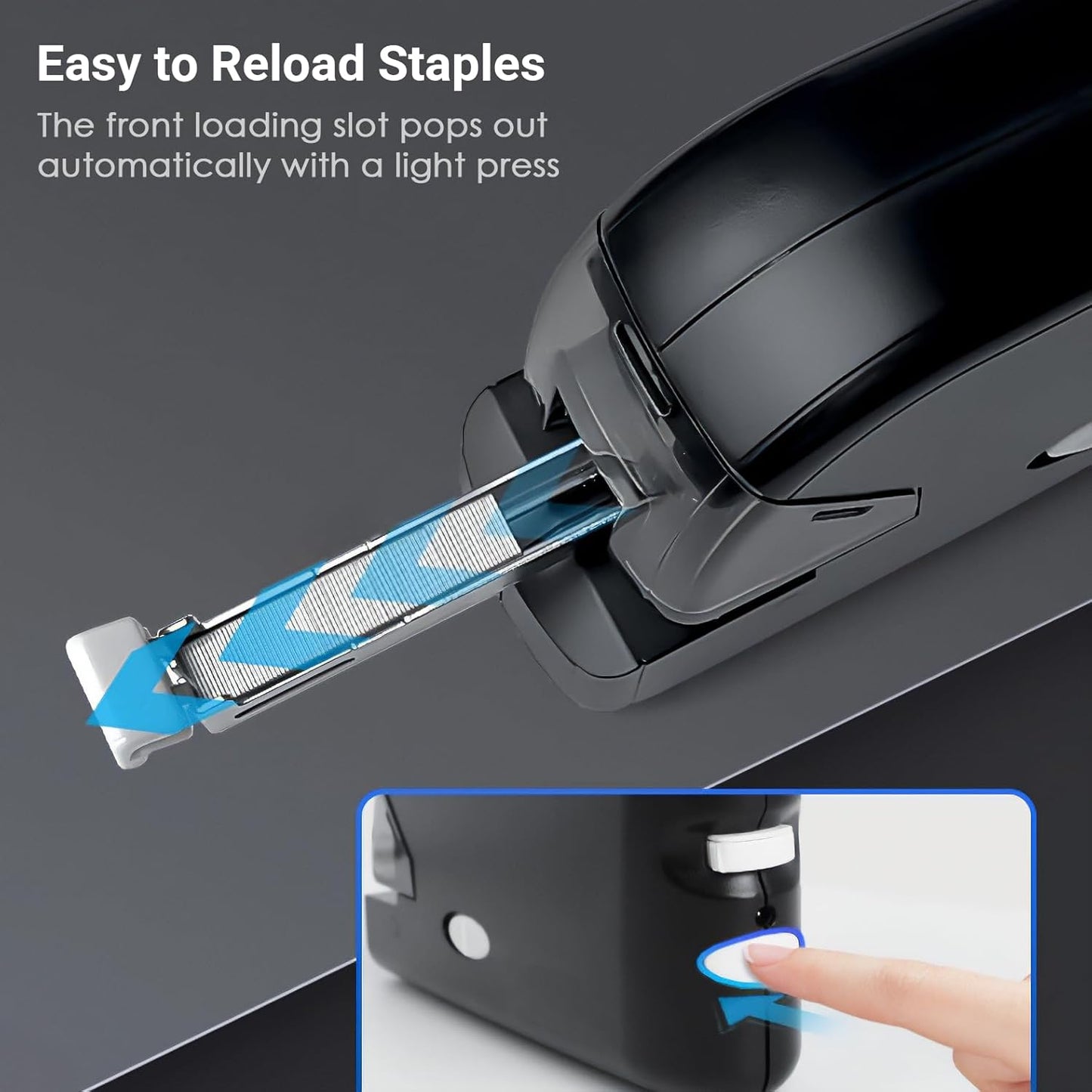 Kissdeer Electric Stapler with 1000 Staples & Staple Remover, Compact Palm-Sized Design, 20-Sheet Capacity, AC Adapter/Battery Powered, Ideal for School or Office Use, Fits No.10 Staples, White