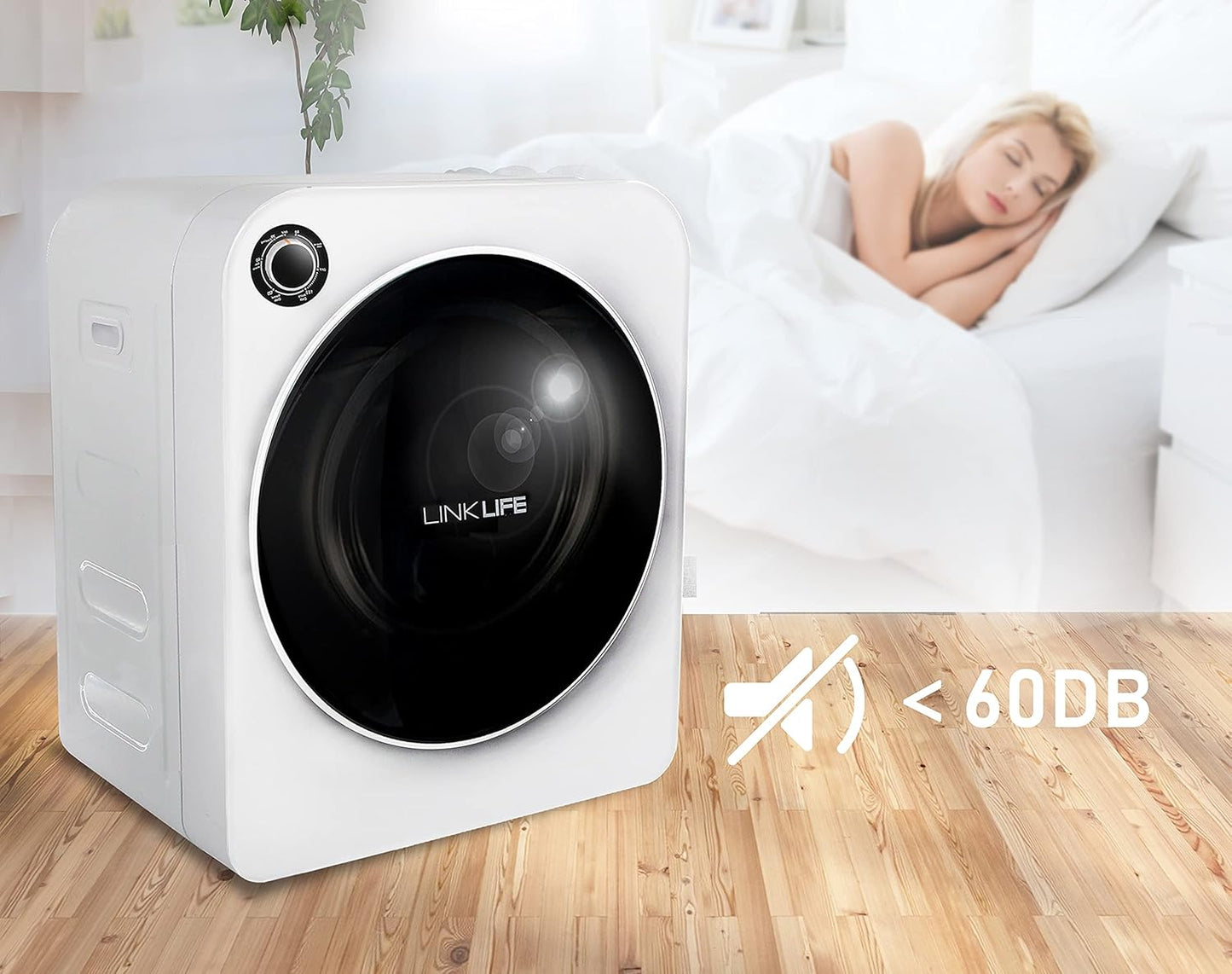 LINKLIFE Electric Portable Laundry Dryer - 11Lbs 2.6 cu.f Compact Stainless Steel Cylinder Clothes Dryer for Apartment dorms RVs