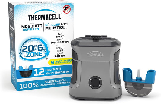 Thermacell Mosquito Repellent Rechargeable Adventure EX-Series EX90; Patio Shield with 9-Hour Battery, Includes 12-Hour Refill, Rubber Armor & Carabiner; Scent Free Bug Spray Alternative
