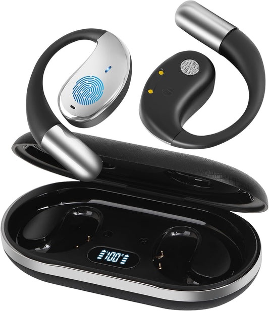 AI Language Translation Wireless Earbuds Bluetooth 5.4 Real Time Headphones,Translator for 144 Languages & Accents,LED Digital Display Charging Case,Long Battery Life, Fit iOS and Android (Deep Black)