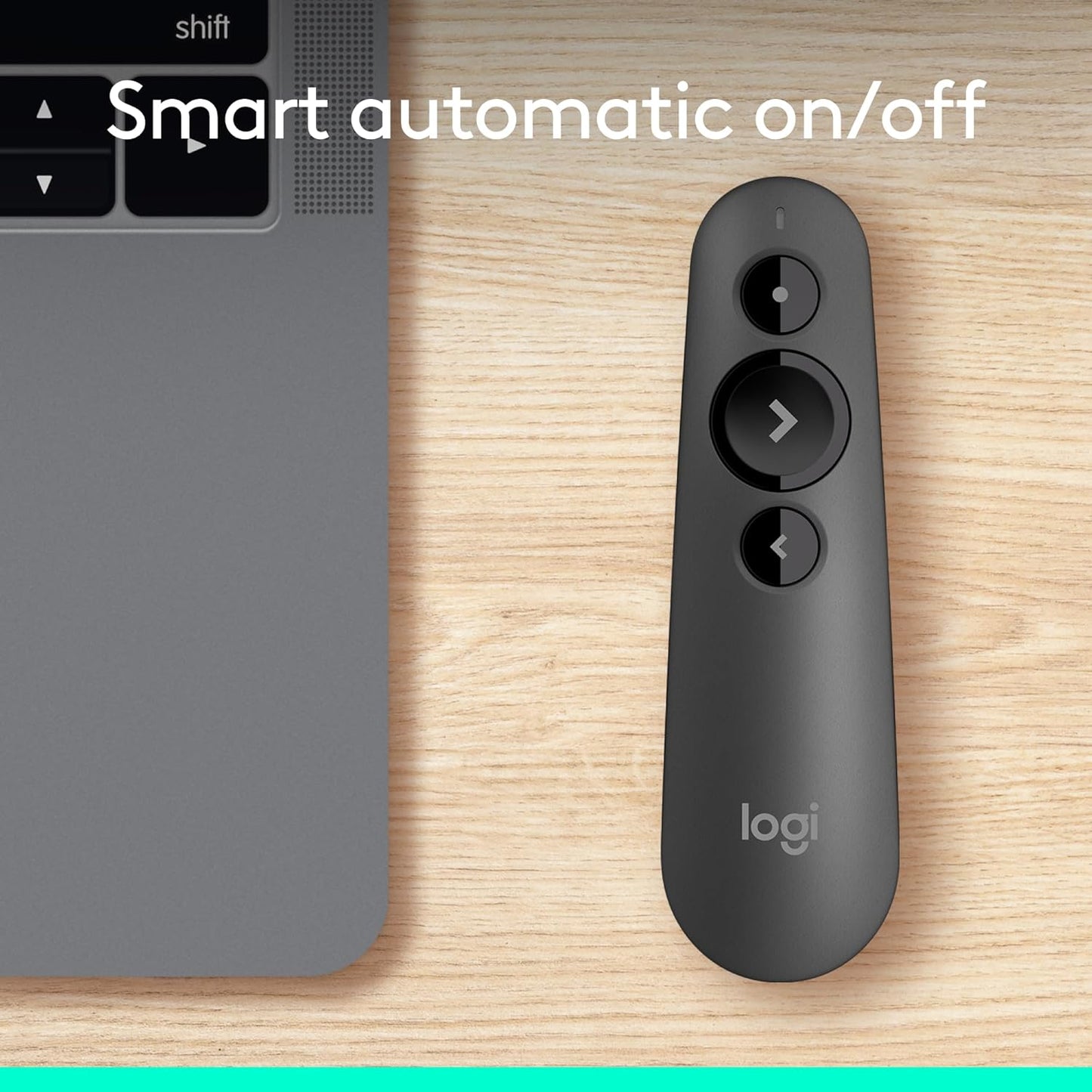 Logitech R500s Laser Presentation Remote Clicker with Dual Connectivity Bluetooth or USB for Powerpoint, Keynote, Google Slides, Wireless Presenter - Black (Class 1 Laser)