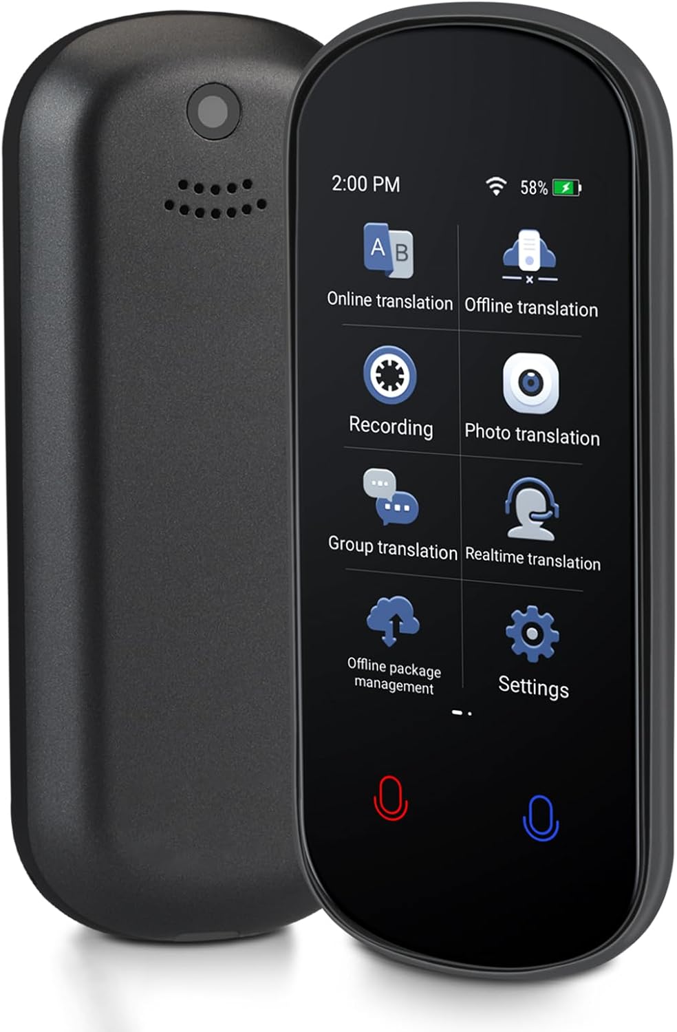 Language Translator Device, Two Way Real-Time Voice Translation, Support 138 Languages, Accurate Offline/Recording/Photo Instant Translation with 3”HD Inch Touch Screen for Travel