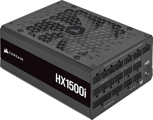 Corsair HX1500i Fully Modular Ultra-Low Noise ATX Power Supply - ATX 3.0 & PCIe 5.0 Compliant - Fluid Dynamic Bearing Fan - CORSAIR iCUE Software Compatible - 80 Plus Platinum Efficiency - Black