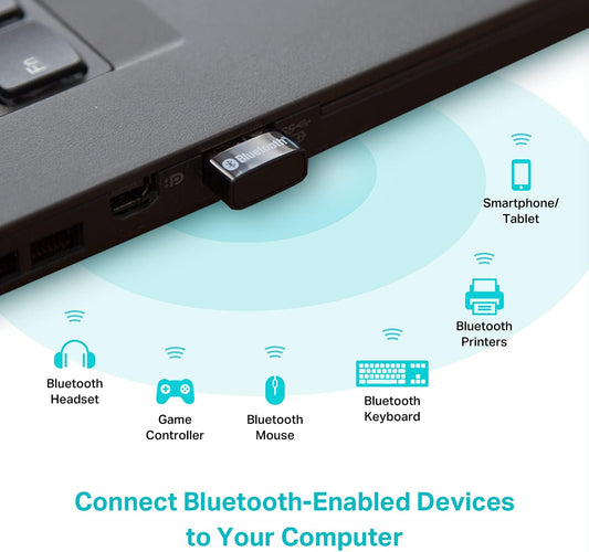 TP-Link USB Bluetooth Adapter for PC, 5.0 Bluetooth Dongle Receiver (UB500) - Supports Windows 11/10/8.1/7 for Desktop, Laptop, Mouse, Keyboard, Printers, Headsets, Speakers, PS4/ Xbox Controllers - PuriLite
