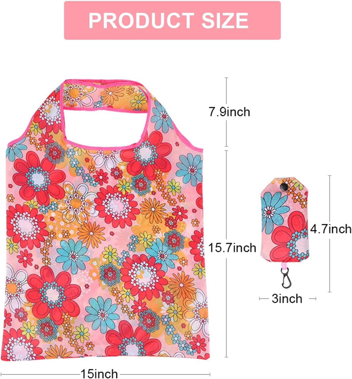 Voittozege 35 Pack Reusable Floral Grocery Bags Foldable Grocery Bags Reusable Shopping Bags Waterproof Reusable Grocery Bags Packable Shopping Bags Machine Washable Bags for Shopping