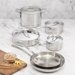 Kirkland Signature 5-ply Clad Stainless Cookware Set, 10-pieces