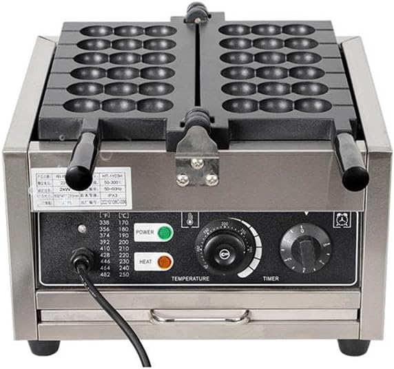 110V 1500WCommercial Electric Bubble Skewer Waffle Ball Machine 6-Grid Teflon Non Stick Pan Stainless Steel Belgium Waffle Ball Stick Maker