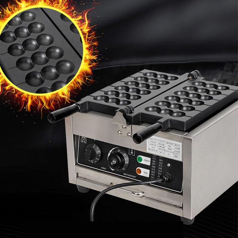 110V 1500WCommercial Electric Bubble Skewer Waffle Ball Machine 6-Grid Teflon Non Stick Pan Stainless Steel Belgium Waffle Ball Stick Maker