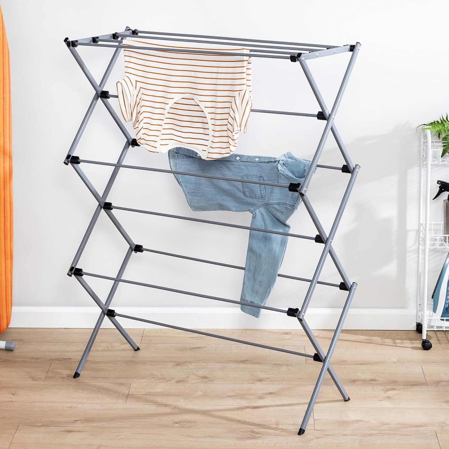 Honey-Can-Do Oversize Collapsible Clothes Drying Rack DRY-09066 Silver, 50 lbs