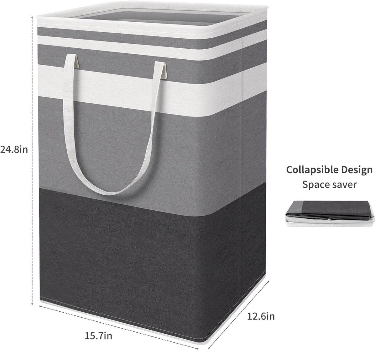 DZOMK 3-Pack Large Laundry Basket,80L Collapsible Large Laundry Baskets with Easy Carry Handles Freestanding Waterproof Clothes Hamper Storage Basket for Toys Clothes Organizer(Gradient Grey) - PuriLite